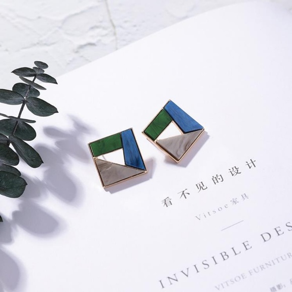Unique Zone Jewelry - ❤️️NEW UNIQUE Square Handmade Stud Earrings 3